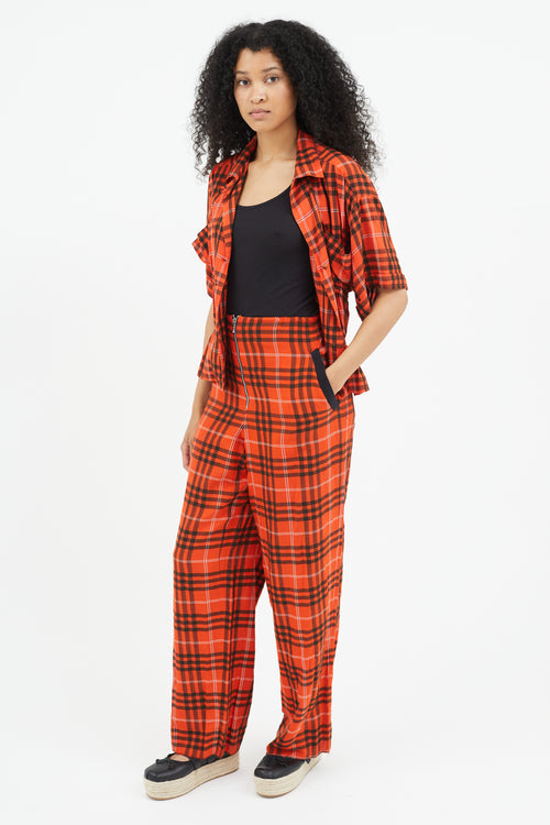 Jean Paul Gaultier Red 
Black Plaid Co-Ord Set