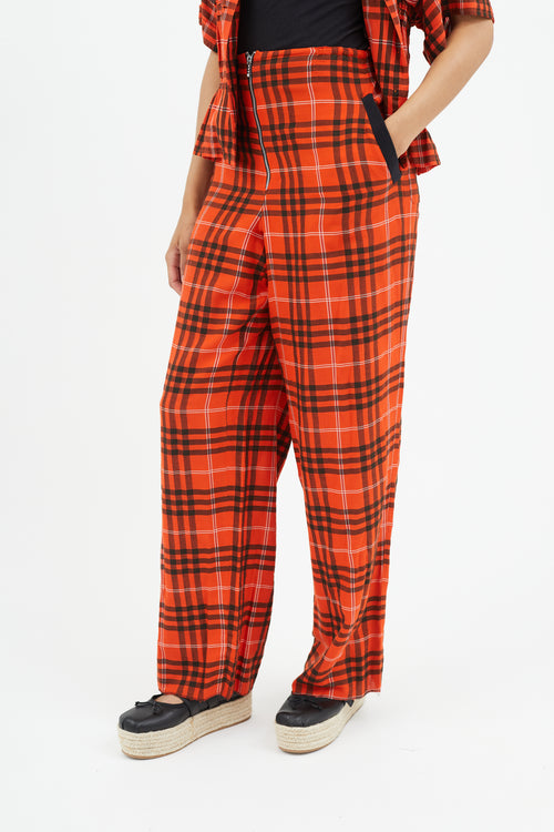 Jean Paul Gaultier Red 
Black Plaid Co-Ord Set