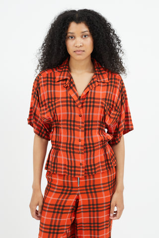 Jean Paul Gaultier Red 
Black Plaid Co-Ord Set