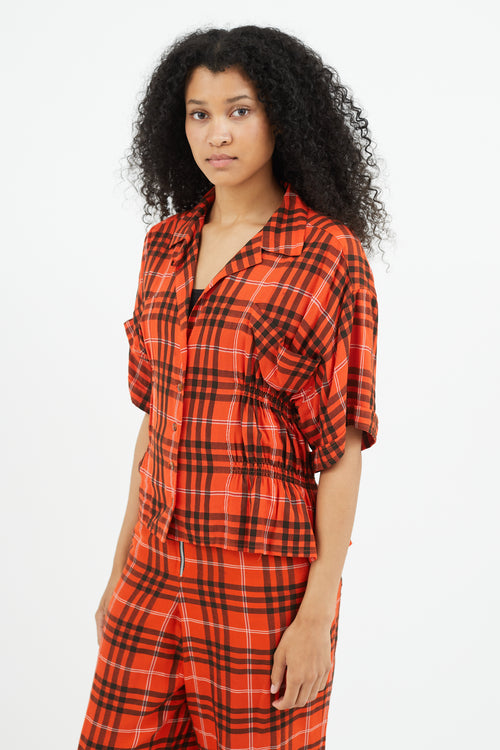 Jean Paul Gaultier Red 
Black Plaid Co-Ord Set