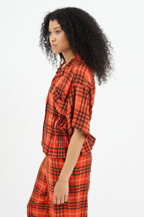 Jean Paul Gaultier Red 
Black Plaid Co-Ord Set