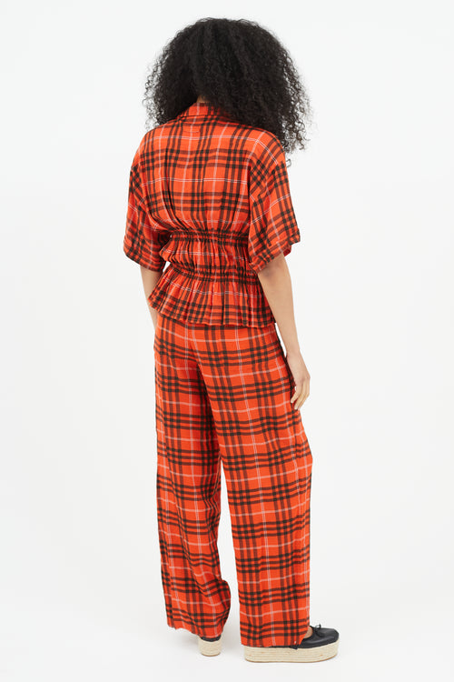 Jean Paul Gaultier Red 
Black Plaid Co-Ord Set