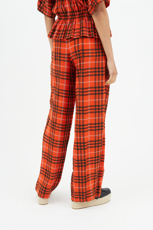 Jean Paul Gaultier Red 
Black Plaid Co-Ord Set