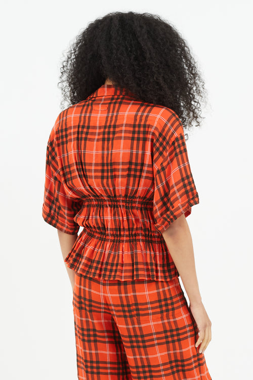 Jean Paul Gaultier Red 
Black Plaid Co-Ord Set