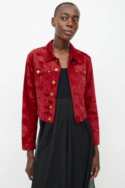 Jean Paul Gaultier Red Velvet Cropped Jacket