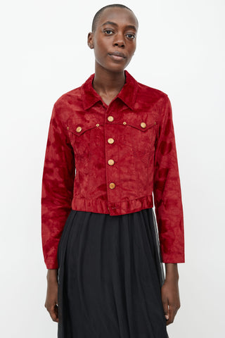 Jean Paul Gaultier Red Velvet Cropped Jacket