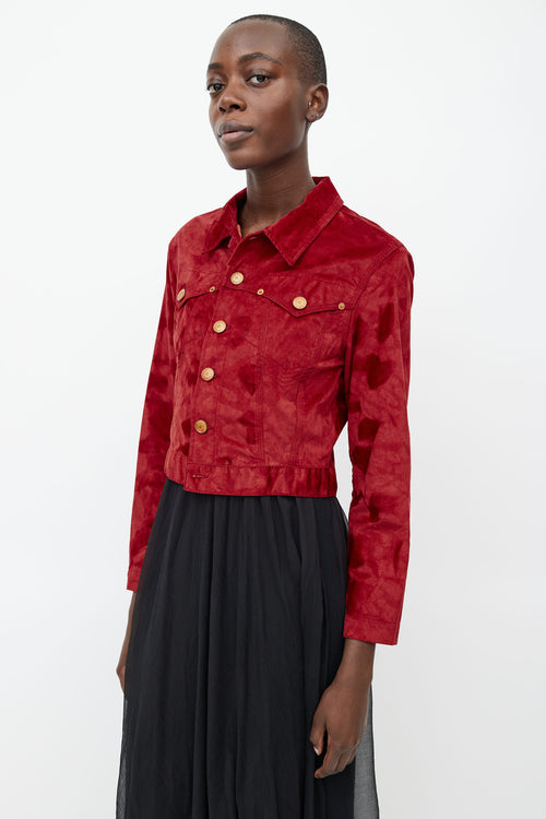 Jean Paul Gaultier Red Velvet Cropped Jacket