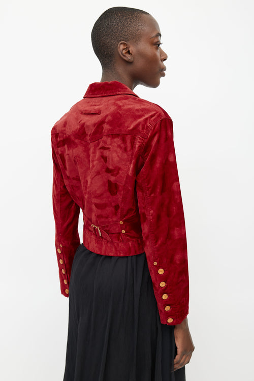 Jean Paul Gaultier Red Velvet Cropped Jacket