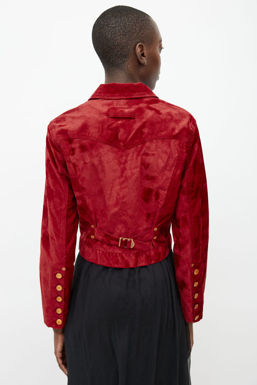 Jean Paul Gaultier Red Velvet Cropped Jacket