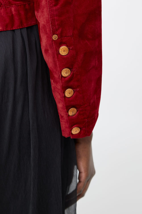 Jean Paul Gaultier Red Velvet Cropped Jacket