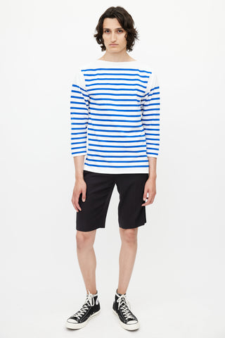 Jean Paul Gaultier White 
Blue Stripe Sailor Top