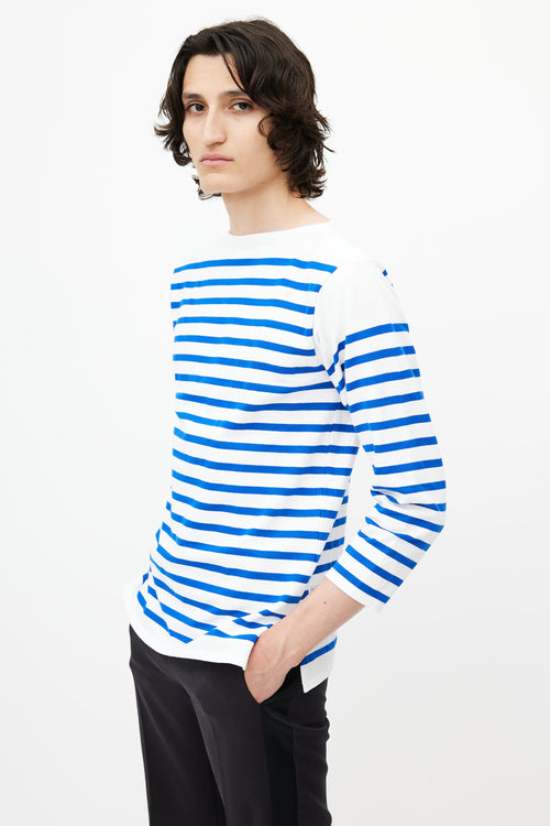 Jean Paul Gaultier White 
Blue Stripe Sailor Top