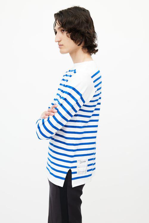 Jean Paul Gaultier White 
Blue Stripe Sailor Top