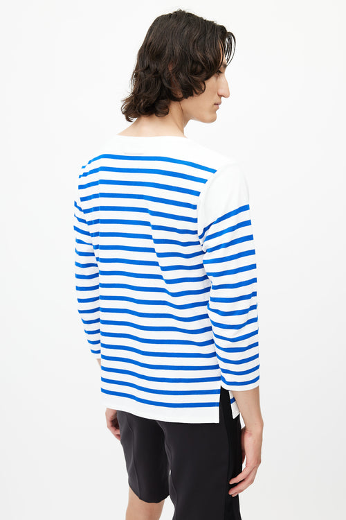 Jean Paul Gaultier White 
Blue Stripe Sailor Top