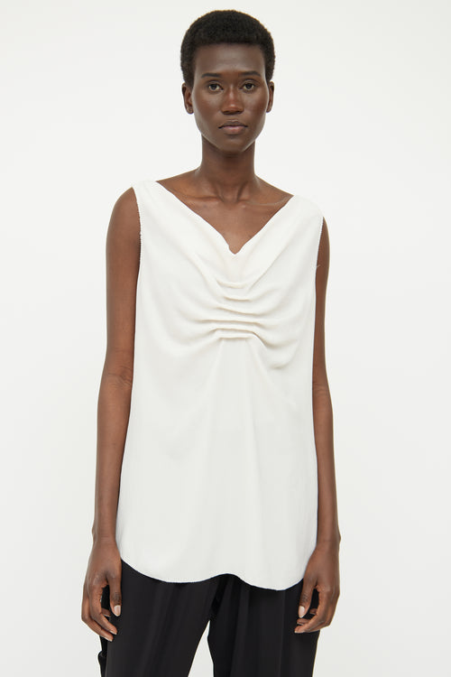 Jean Paul Gaultier Cream Drape Sleeveless Top