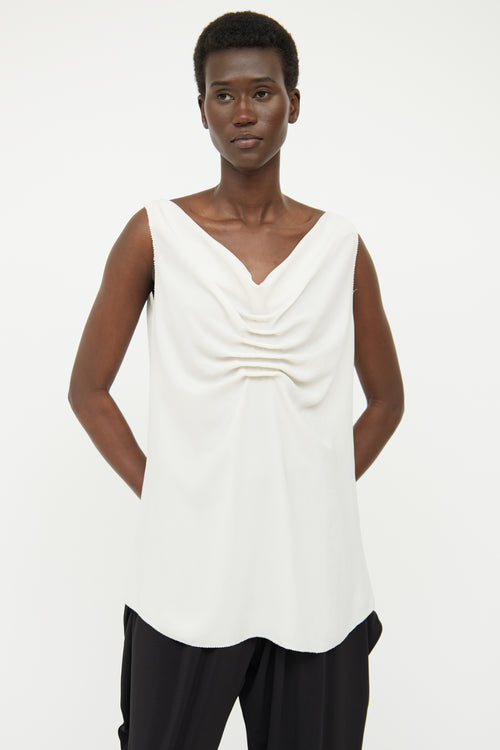 Jean Paul Gaultier Cream Drape Sleeveless Top