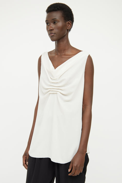 Jean Paul Gaultier Cream Drape Sleeveless Top