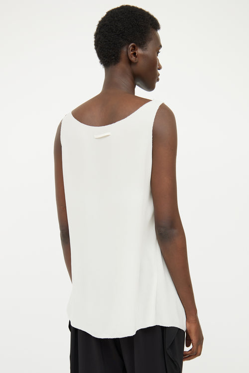 Jean Paul Gaultier Cream Drape Sleeveless Top