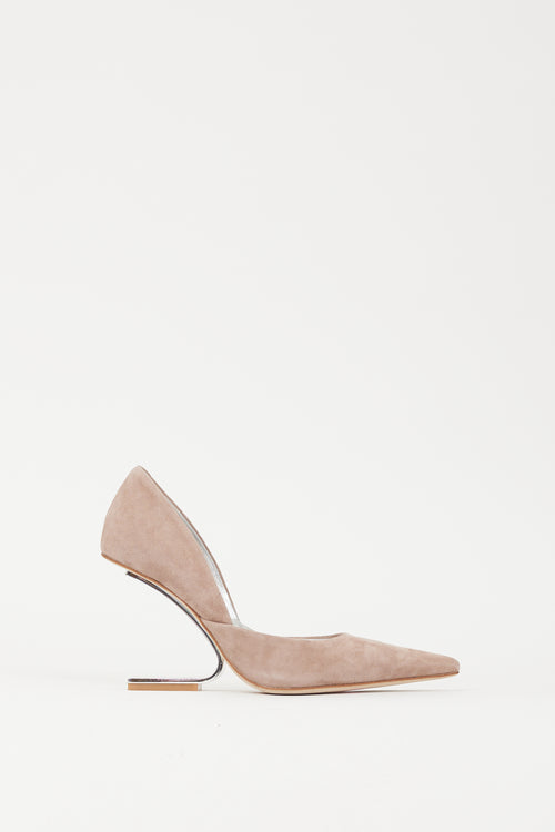 Jeffrey Campbell Beige 
Silver Juliette Concave Heel