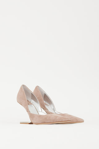 Jeffrey Campbell Beige 
Silver Juliette Concave Heel