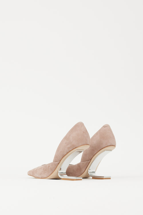 Jeffrey Campbell Beige 
Silver Juliette Concave Heel