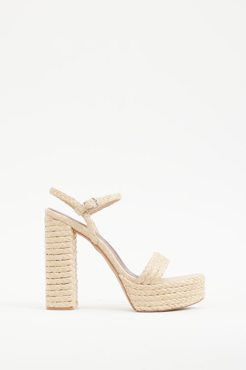 Jeffrey Campbell Beige Yachty Braided Platform Heel