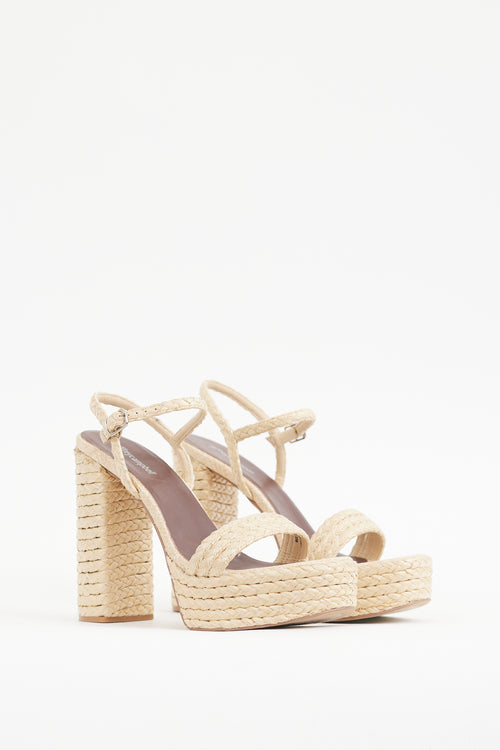 Jeffrey Campbell Beige Yachty Braided Platform Heel