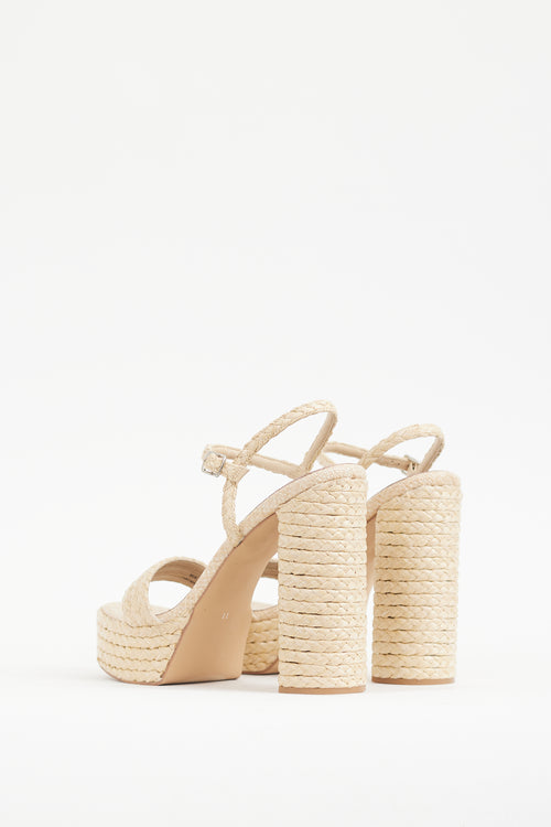 Jeffrey Campbell Beige Yachty Braided Platform Heel