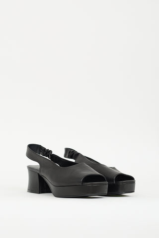 Jeffrey Campbell Black Leather Platform Sandal