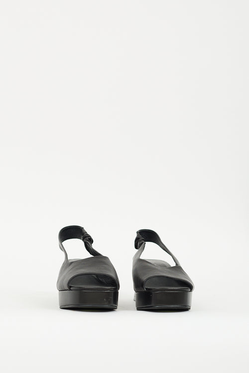 Jeffrey Campbell Black Leather Platform Sandal