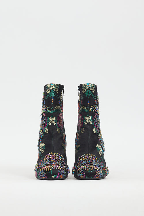 Jeffrey Campbell Black 
Multi Sequin Brocade Stratford Boot