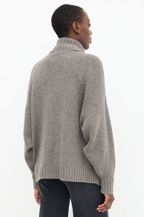 Jenni Kayne Taupe Cashmere Turtleneck Sweater