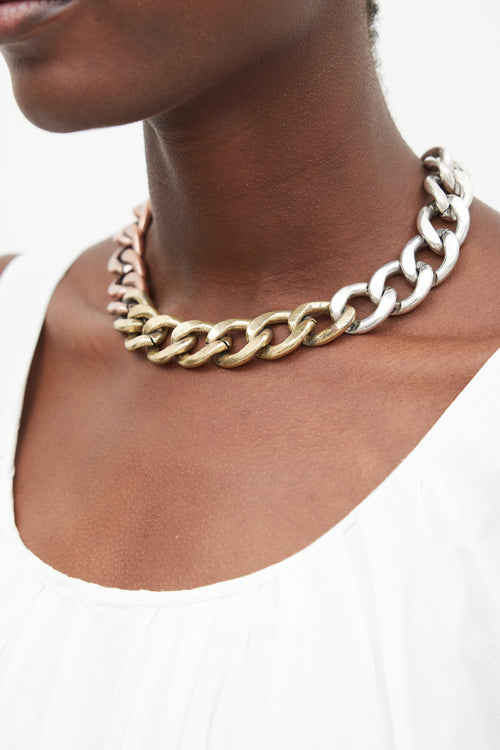 Jenny Bird Silver 
Multicolour Chain Link Riri Necklace