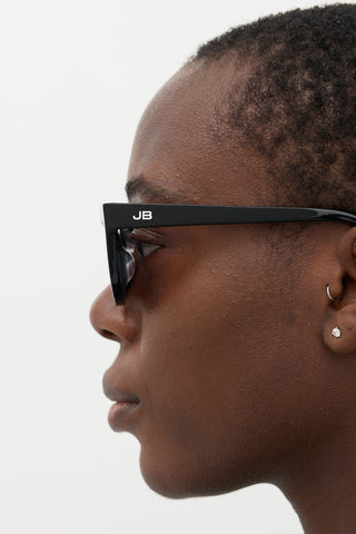 Jenny Bird Black Tapered Sunglasses