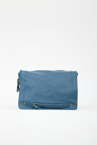 Jerome Dreyfuss Blue Leather Albert Satchel Bag