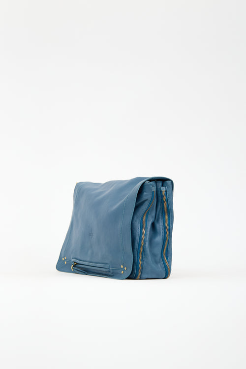 Jerome Dreyfuss Blue Leather Albert Satchel Bag