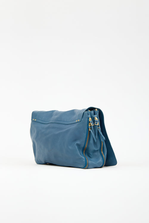 Jerome Dreyfuss Blue Leather Albert Satchel Bag