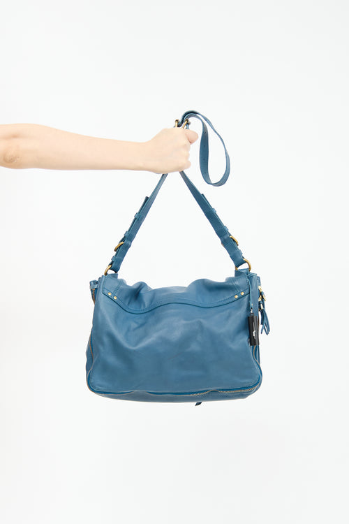 Jerome Dreyfuss Blue Leather Albert Satchel Bag