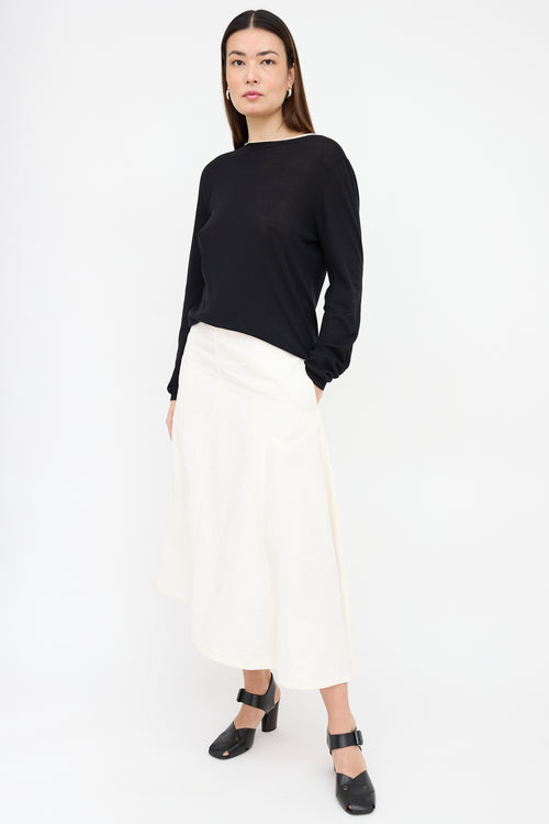 Jil Sander Asymmetrical Linen Skirt