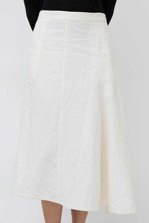 Jil Sander Asymmetrical Linen Skirt