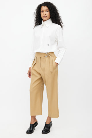 Jil Sander Beige Cropped Belted Trouser