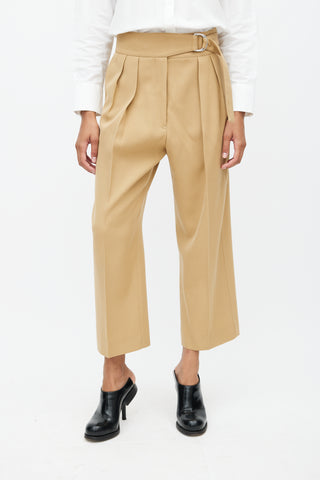 Jil Sander Beige Cropped Belted Trouser