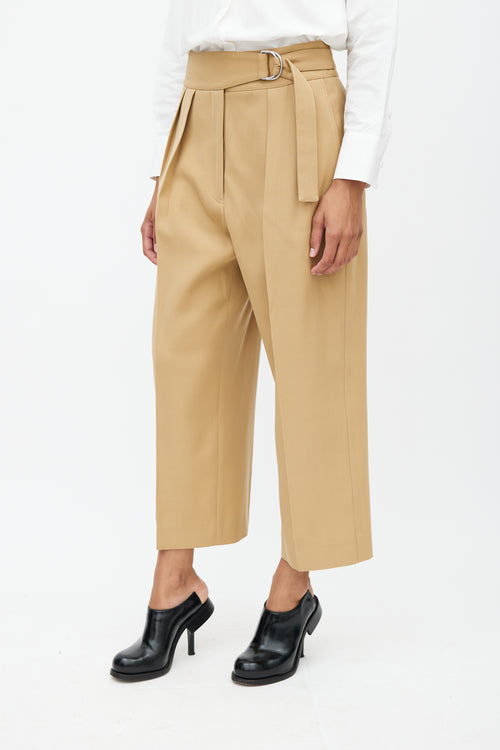 Jil Sander Beige Cropped Belted Trouser