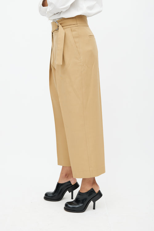 Jil Sander Beige Cropped Belted Trouser