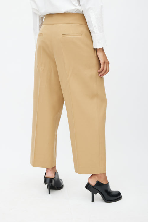 Jil Sander Beige Cropped Belted Trouser