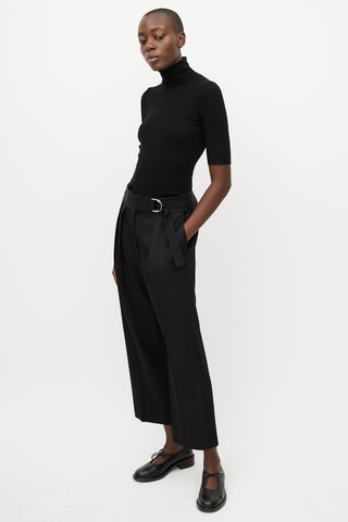 Jil Sander Black High Waist Taper Trouser