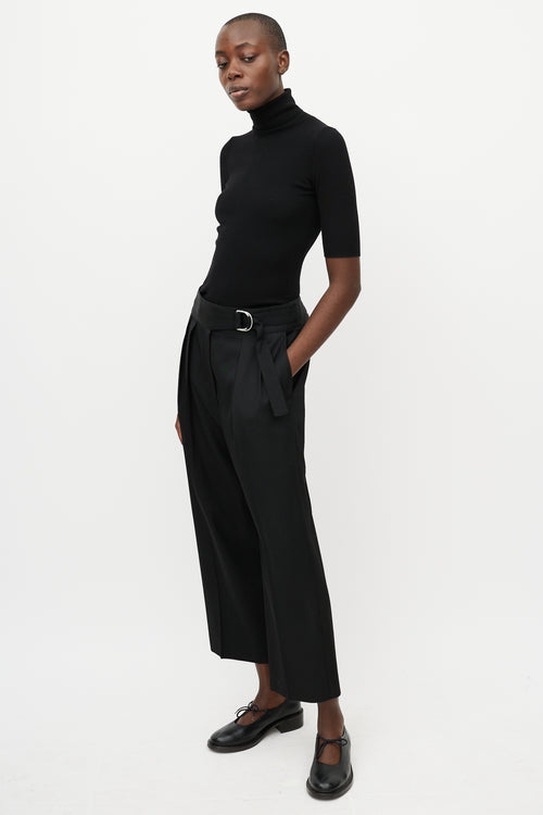 Jil Sander Black High Waist Taper Trouser