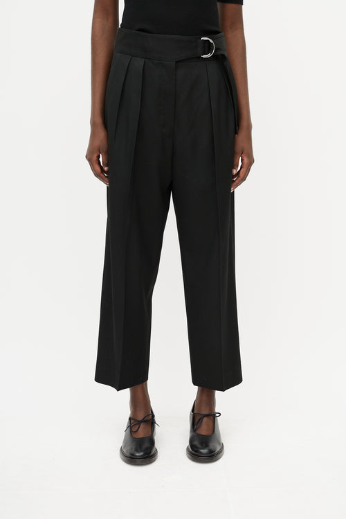 Jil Sander Black High Waist Taper Trouser