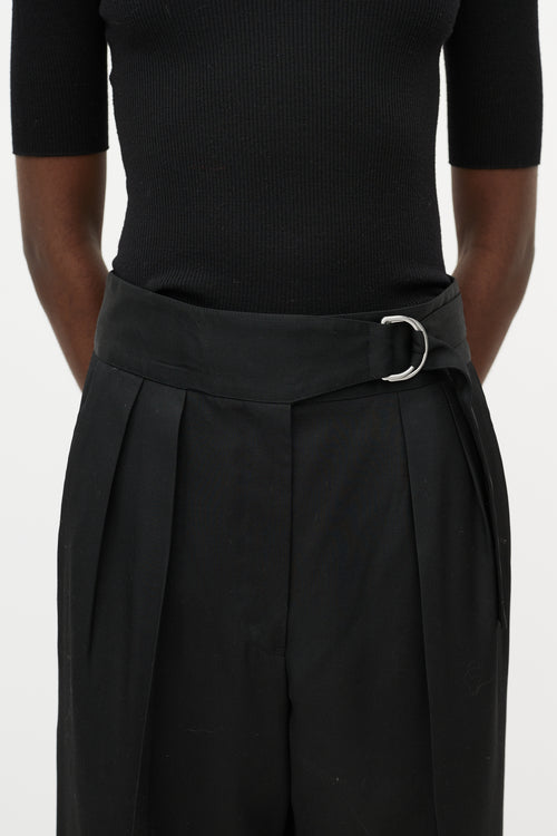 Jil Sander Black High Waist Taper Trouser