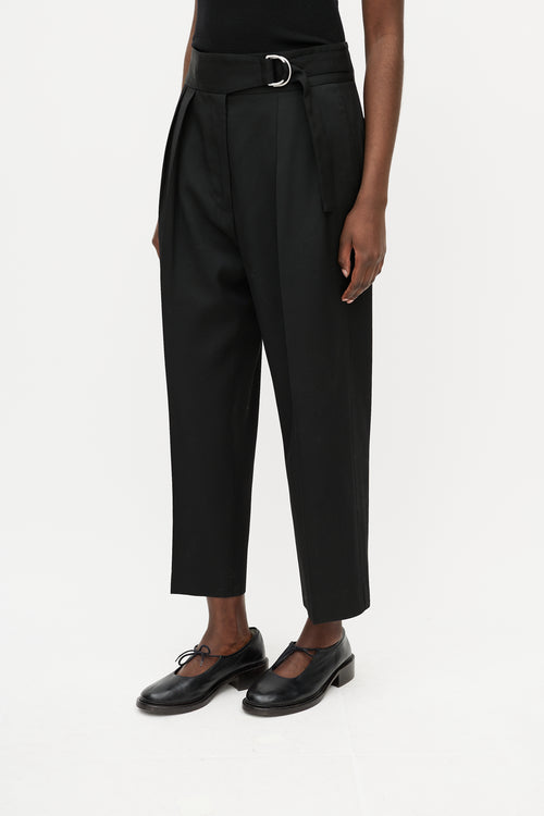 Jil Sander Black High Waist Taper Trouser